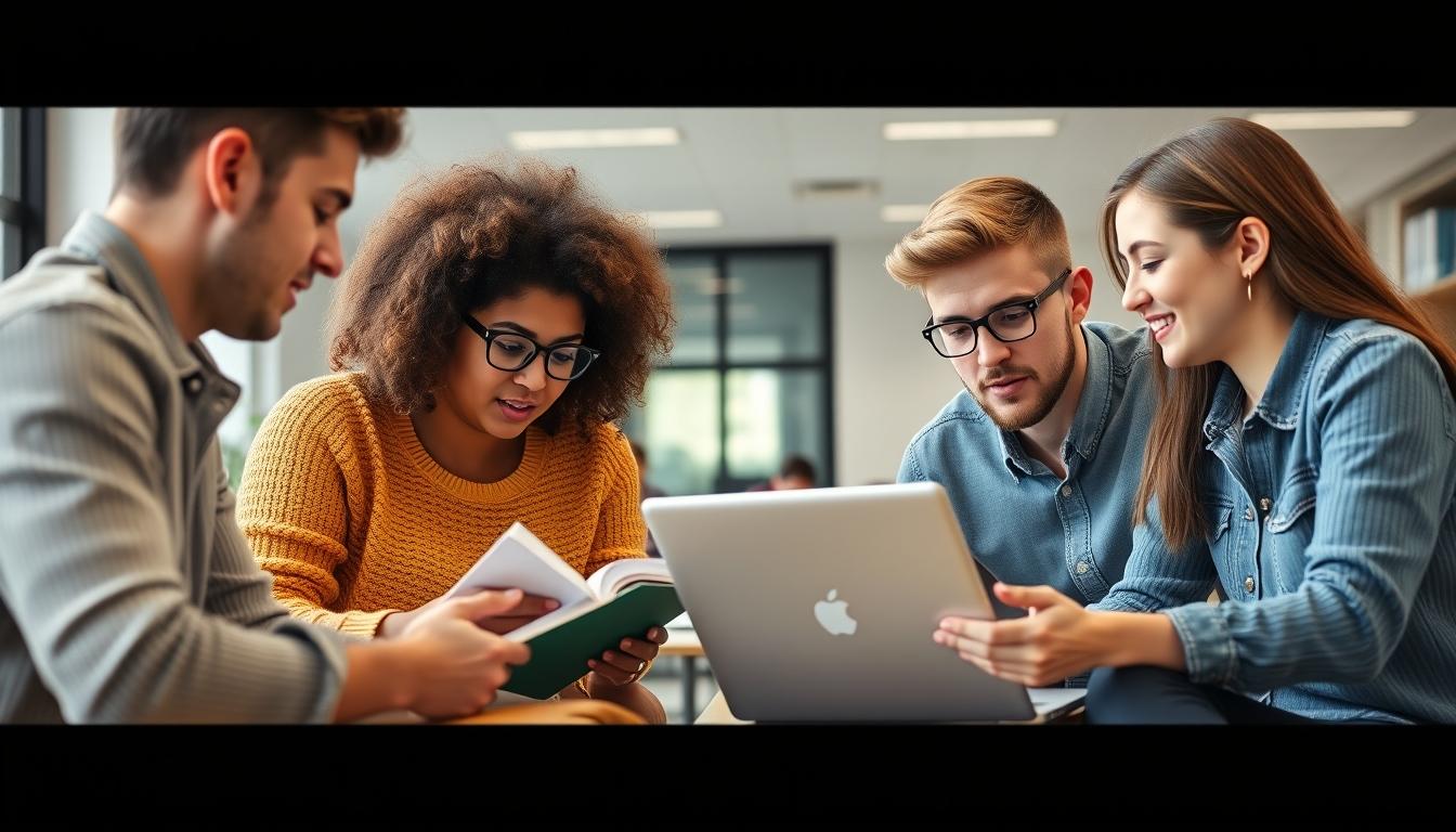 Students working in research laboratory